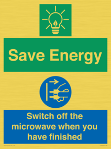 Save energy. Switch off the microwave when you have finished